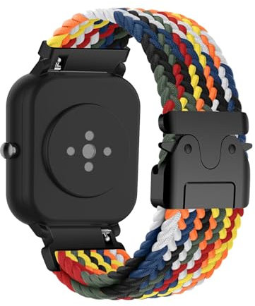 Geflochten Armband Kompatibel mit YAMAY 022/AGPTEK LW11 Sport Elastisches Nylon Ersatzarmband mit Verstellbarer Metall Verschluss Armbänder für YAMAY 022/AGPTEK LW11 Uhrenarmband für Damen Herren (22)