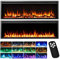 INMOZATA Electric Fire 50inch/127cm Wall Mounted/Recessed Electric Fireplace with Remote Control, 12 Colour Flame Effect Media Wall Fireplace, Crystal & Log Set, 2 Heat Settings 900W&1800W(50/127cm)