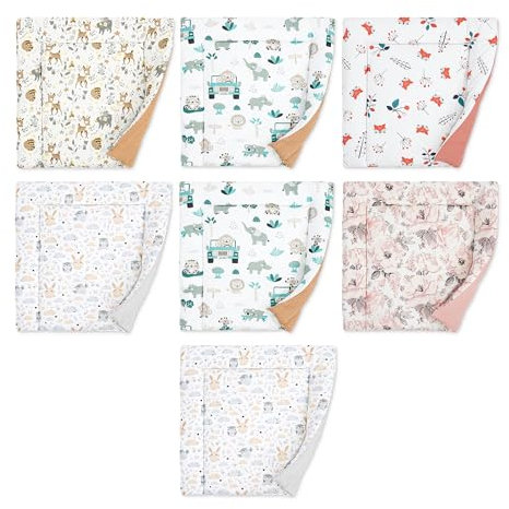 Wickelauflage Wickelunterlage aus Baumwolle 75x72 cm - Weich und waschbar Wickelunterlage für Babys Wickelmatte aus Stoff für Wickeltisch Wickelkommode oder Waschmaschine 75 x 72 ZUFÄLLIGEN VARIANTE