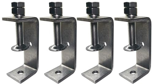 Ponezg Schraubzwingen Klein Set 75mm C Klemme Edelstahl C Zwingen Klemmschraube Schraubklemme Klemmen Metall Klemmhalterung Tischklemme 40-70mm Einstellbar Kieferöffnungen M8 M10 C-Clamp (4 Stück)