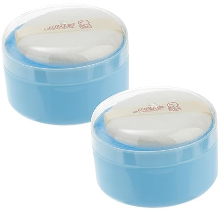 Puderquastenbox mit Hygienischer Abdeckung, 2 Stück-pack für Babypuder