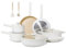 JEETEE Topfsets Pfannenset 17-Teilig Antihaft-Keramik-Kochgeschirr-Set mit Abnehmbaren Griffen, Pfanne 24/28cm, Tiefe Bratpfanne 28cm,Topf 16/20/24cm, Stapelbar Topfset Für alle Herdarten, Ofenfest