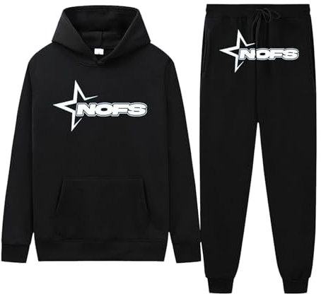 Générique 2025 Ensemble de Jogging NOFS Y2K Homme, 2 Pièces Cortez Tracksuit, Légère Survêtement Unisexe, Sweat à Capuche et Pantalon Sport, Style Streetwear Hip Hop