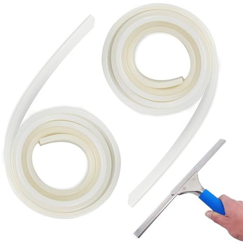 WeddHuis 2 piezas goma de repuesto suave y recortable, limpiacristales de silicona, goma de repuesto para ventanas, cristales y rasqueta limpiacristales (105 cm)