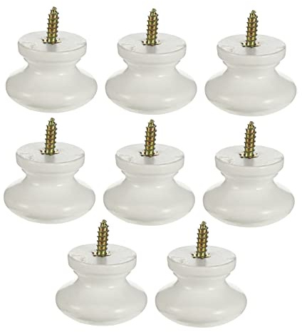 DOITOOL 8 Pack Solid Wood Cabinet Knobs Round Door Handle Self Tapping Screw in Wardrobe Knobs for Drawers Cupboards Closets Furniture Easy Fit for Home Storage