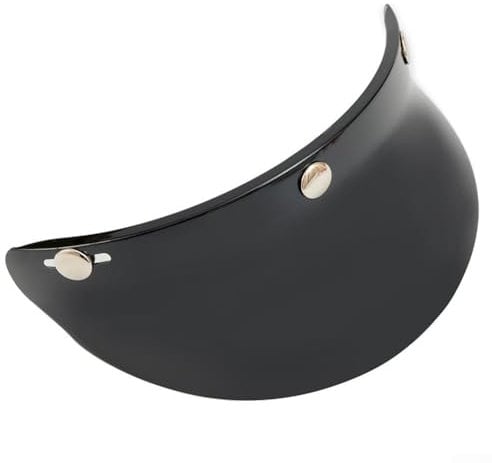 ZiStarlilife 3-Snap Motorcycle Helmet Visor Peak Protector Shield, Scratch Resistant Polycarbonate For Sun Protection, For Open Face Half Helmets, Black 250Mm X 80Mm