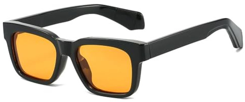Cicano Sonnenbrille für Herren und Damen, polarisiert, UV400-Schutz, Vintage-Stil, Sport-Sonnenbrille, Outdoor, Schwarz / Gelb