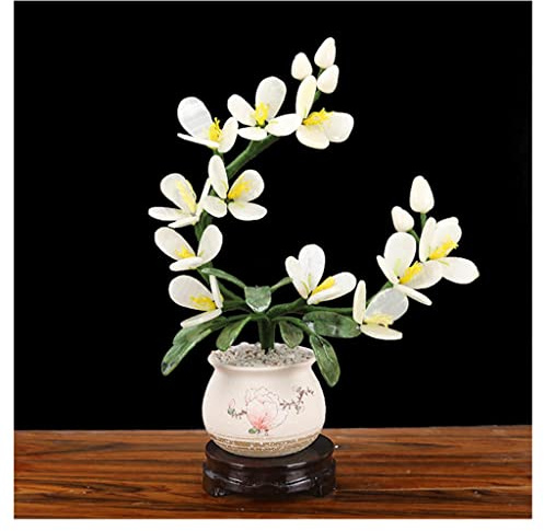 Natural Jade Bonsai Wohnzimmer Dekorationen Hausdekorationen Gute Produkte Hochzeiten Blumen blühen wohlhabende falsche Blumen Feng Shui Baum (a)