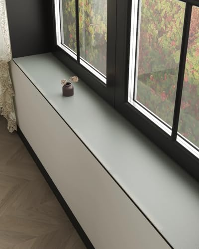 Fensterbank Innen Fensterbankmatte Aus Kieselgur, Schnelltrocknende, Verstellbare Fensterbankabdeckung, Einfarbiges Küchen-/Erkerkissen(Lighr Gray,72x10inch (182x25cm))