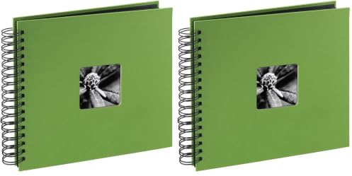 Hama 94875 Fine Art Spiralbound Album | 28 x 24cm 50 w/Black Pages, Apple Green (Pack of 2)