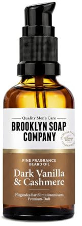 Brooklyn Soap Company Bartöl 50 ml Dark Vanilla | Pflegendes Bart Öl für Herren - Für die tägliche Bartpflege - Beard Oil in Reisegröße, ideal als Geschenk für Männer