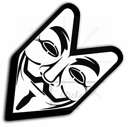 Sticker-Designs 10cm! Klebe-Folie Wetterfest Made-IN-Germany Anonymous MASK Bike055 UV&Waschanlagenfest Auto-Aufkleber
