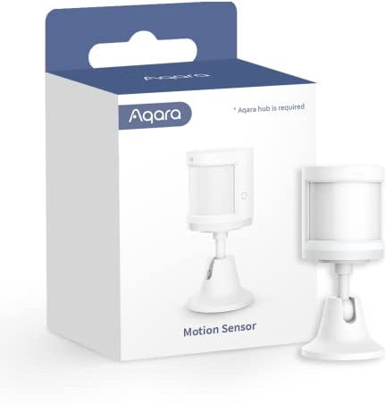 Aqara Sensor de Movimiento, Requiere AQARA HUB, Conexión Zigbee, para Sistema de Alarma y domótica, Amplio Rango de Detección, Compatible con Apple HomeKit y Alexa