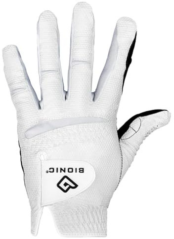Bionic Gloves Herren Golfhandschuh RELAXGRIP 2.0, weiß und Schwarz, S