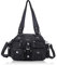 Angel Kiss Damen Handtasche tasche damen Schultertaschen Multifunktion Weiches Leder mit Reißver Henkeltasche Elegante umhängetasche damen 2 hauptfächer für Büro Schule Einkauf Schwarz