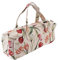 Large Fabric Knitting Needles Bag, Household Storage Tote Organizer Knitting Tools Storage Bag for Knitting Needles and Accessories, 17.32 x 5.51 x 6.69 inch(Rose jacquard)