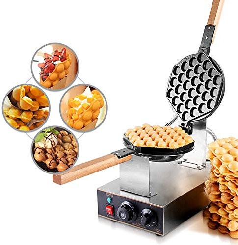 Aprilhp Bubble Waffle Maker Electric, Professional Hong Kong Egg Waffle Maker with Nonstick Coating and Manual Thermostat, Suitable for Family Desserts and Commercial Takeout