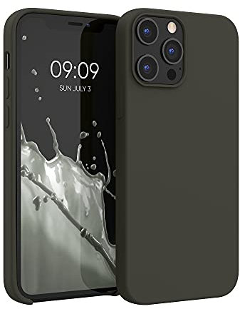 kwmobile Case Compatible with Apple iPhone 12 Pro Max Case - TPU Silicone Phone Cover with Soft Finish - Olive Green