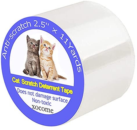 Nastro antigraffio per gatti, protezione antigraffio per porte da 6,35 cm x 10 m, autoadesivo su un lato, trasparente, per divani, porte, tavoli e mobili