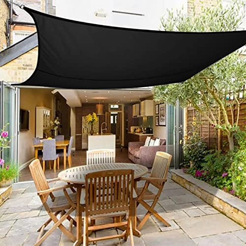 Hilftio Sonnenschutz Balkon ohne Bohren 3x3m Blockiert bis zu 98% der UV-Strahlen Segeltuch Pergola Wasserdicht mit Sonnensegel Befestigung Sichtschutz Windschutz Spielplätzen, Schwarz