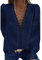 Bipily Chemisier Femme Dentelle Décontracté Col V Élégant Couleur Unie Vintage Manches Longues Casual Dentelle Blouse(Bleu Marin,M)