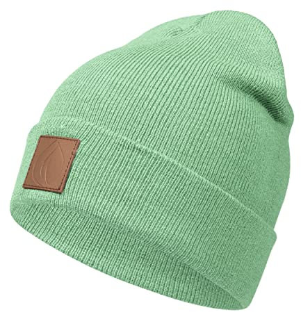 Occulto Leatherpatch Winter Mütze Beanie Mint