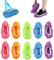 JSMTKJ 5 Paare Mop Schuhe, Bodenwischer Hausschuhe, Wiederverwendbar Mikrofaser Staubmopp Socken für Haus Boden Staub Schmutz Haare Reinigung, 5 Farben