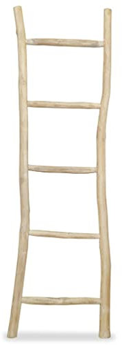 INLIFE Handtuchhalter Leiter mit 5 Sprossen Teak 45 x 150 cm