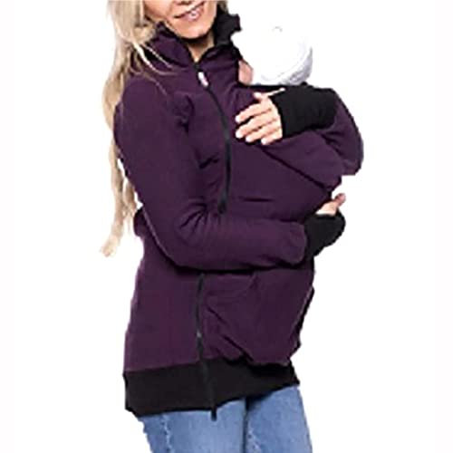 MXRFACTory 3 in 1 Tragejacke Umstandsjacke für Mama und Baby Winter Fleece-Reißverschluss Freizeitjacke Umstandsjacke Baumwolle K?nguru Softshell Umstandsmode Fleecejacke mit Kapuze,004,XXL