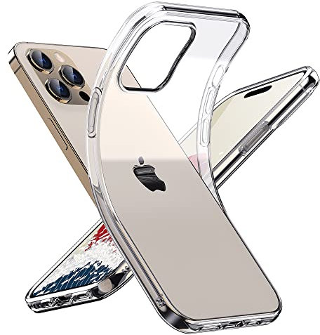 ONES HD Transparent Slim Hülle für iPhone 14 Pro Max · [Militär Schutz Bildschirm & Objektiv ][Stoßfest][Rutschfest] · Kabelloses Laden QI Robuste, Dünn Passform, Leicht, Stoßdämpfende TPU Handyzhülle