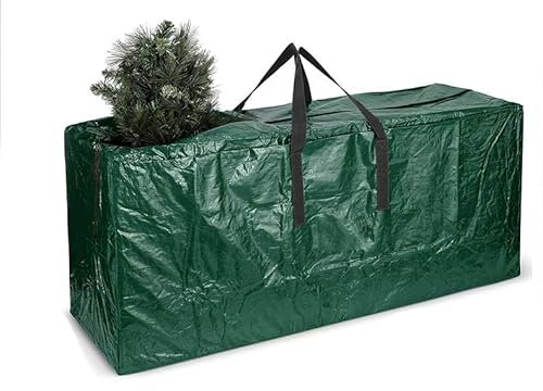 Ram® Green Jumbo Heavy Duty Christmas Tree Storage Bag Fits 9FT Tall Xmas Trees PVC Reinforced Waterproof Xmas Tree Bag Storage Bag
