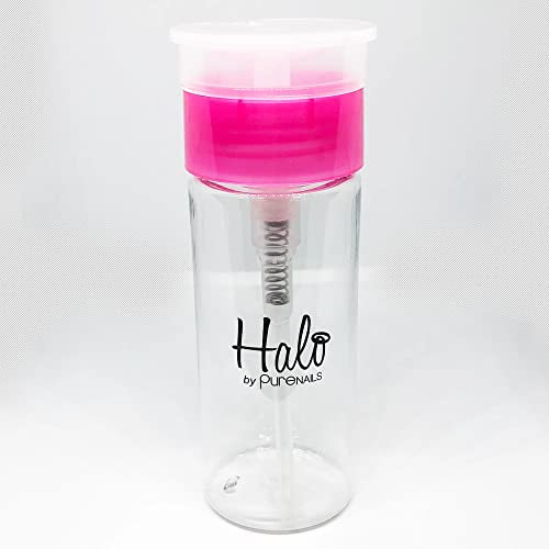 Halo Pump Dispenser Plastic Bottle Push Down for Nail Polish Remover Acetone Liquid 100ml