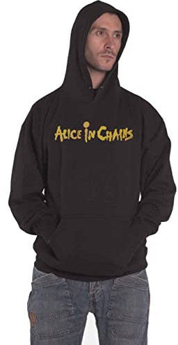 Alice in Chains Hoodie Dirt Band Logo Official Mens Black Pullover M