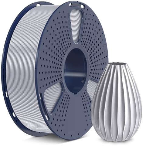 SUNLU PETG 3D Printer Filament, Strong PETG 3D Printer Filament 1.75mm, Neatly Wound 3D Printing Filament Suit for Most FDM 3D Printers, Dimensional Accuracy ±0.02mm, 1KG Spool(2.2LB), Silver