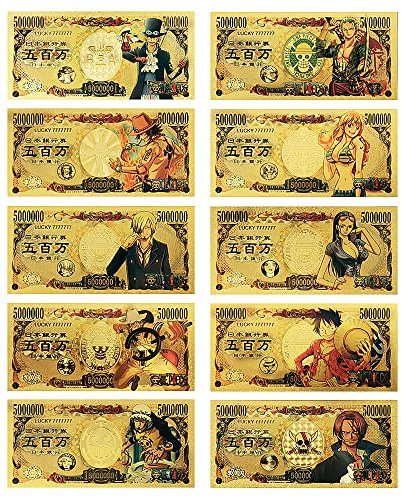 6UH8MB Japanese Anime One Piece Edition Lesezeichen, Sammlerstücke, Banknoten und Geschenke (10 Stück) Japanische Anime One Piece Edition Lesezeichen, Sammlerstücke, Geldscheine und Geschenke (10
