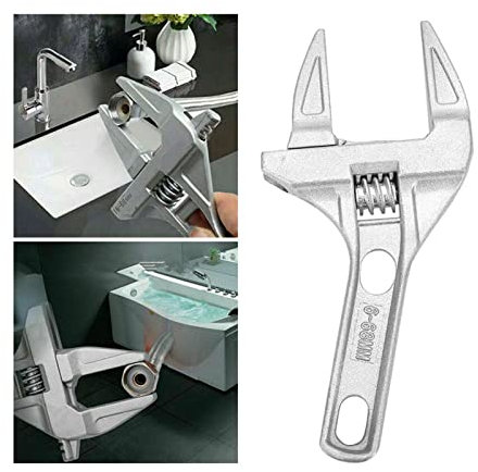 Large Adjustable Wrench, Adjustable Spanner Universal Key Nut Wrench Home Hand Tools,Large Opening Bathroom Spanner 16-70mm Wide Mouth Spanner Wrench