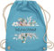 Turnbeutel Rucksack - Aufdruck selbst gestalten - Wunschtext I Geschenk personalisiert I Geschenk Weihnachten - Unisize - Hellblau - beutel kita stoffbeutel name personalisierte blume turnsack