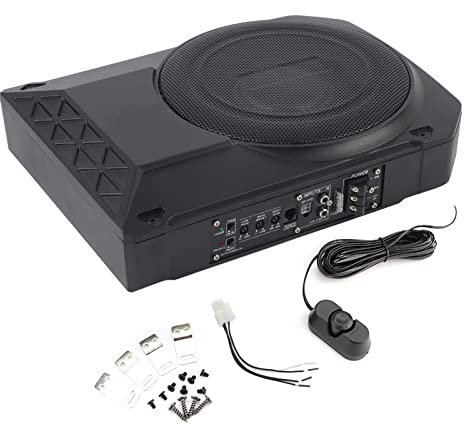 600 Watt Slim Under- tive Powered Car/Truck Subwoofer Sub Universalo Amplifier Speaker + alpine subwoofer