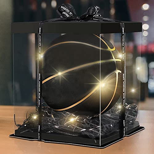 Basketball-Geschenkbox, Basketball, transparente Vitrine, Abschlussfeiern, Weihnachten und alle Anlässe mit Ständer (Basketbälle nicht im Lieferumfang enthalten)