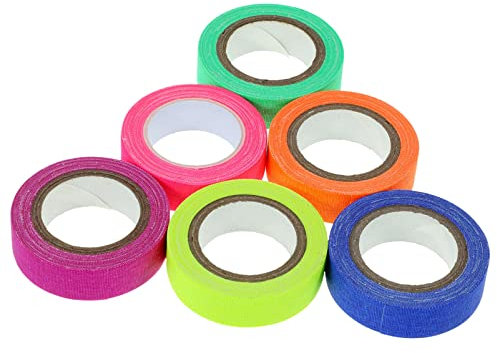 NUOBESTY 6 Rollen Breite Fluoreszierende Masking Tape Zäh Klebstoff Neon Uv Schwarzlicht Band Für