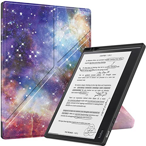 DWaybox Coque pour Kobo Elipsa 2E 10,3 sorti en 2023, coque arrière mate en TPU souple, coque de protection intelligente avec fermeture magnétique et fonction support - étoiles