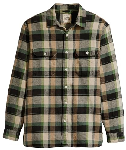Levi's Men's Jackson Worker Shirt, Medina Plaid Meteorite, XS