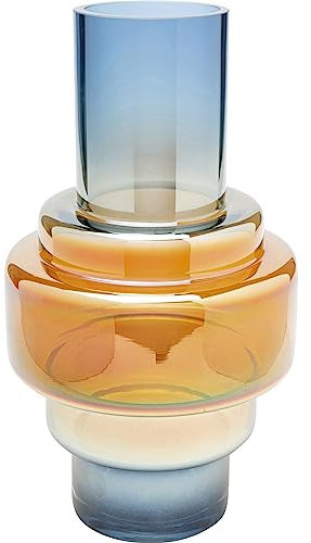 Kare Design Vase Phenom Multi, Orange/Blau, Blumenvase, Dekorationsvase, Gefäß für Blumen, Tischvase, 35cm