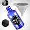 ZHANXUBIO Boston Bouteilles d'échantillons rondes en verre bleu 60 ml avec bouchons coniques noirs, étiquettes, entonnoirs (60 ml, bleu) 6 bouteilles