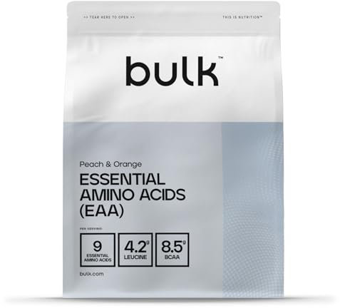 Bulk Pulver mit reinen essentiellen Aminosäuren, Pfirsich und Orange, 500 g, Verpackung Kann Variieren