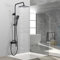 Coleniny Colonne de Douche Noir avec Mitigeur Monocommande, Ensemble de Douche Réglable en Hauteur, Mitigeur Mécanique Set de Douche avec Tête de Douche Ronde 20CM et Douchette 3 Jets en ABS