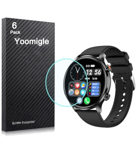 Yoomigle 6 Pack Kompatibel mit TAOPON Smart Watch 1,4 Zoll Displayschutzfolie Folie Kompatibel mit NONGAMX 1,38 Zoll Smartwatch QS40 Displayschutzfolie Folien Displayschutzfolie Displayschutzfolie