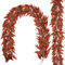 Oairse 2pcs Autumn Garland 5.5ft Artificial Eucalyptus Leaves Garland Fake Hanging Plant Fall Eucalyptus Leaf Vines for Indoor Outdoor Home Garden Thanksgiving Party Wall Fireplace Backdrop Decoration