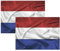 2 Banderas de Holanda, Bandera 90cm x 150cm, Bandera Grande con Trabilla para Mástil y Cordones para Sujetar, Bandera Ligera, Bandera para Deportes, Fútbol, Manifestaciones, Edificios,