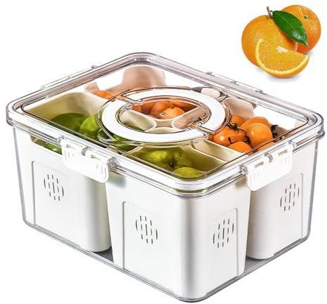 MLKLDOU Organizador de nevera, contenedor de almacenamiento de frutas y verduras, contenedores organizadores de refrigerador con tapas y asa, organizador apilable para nevera, cajas organizadoras